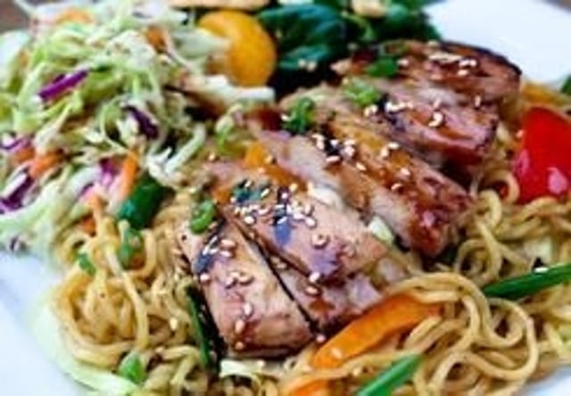 Yakisoba & Protein Combo Plate.